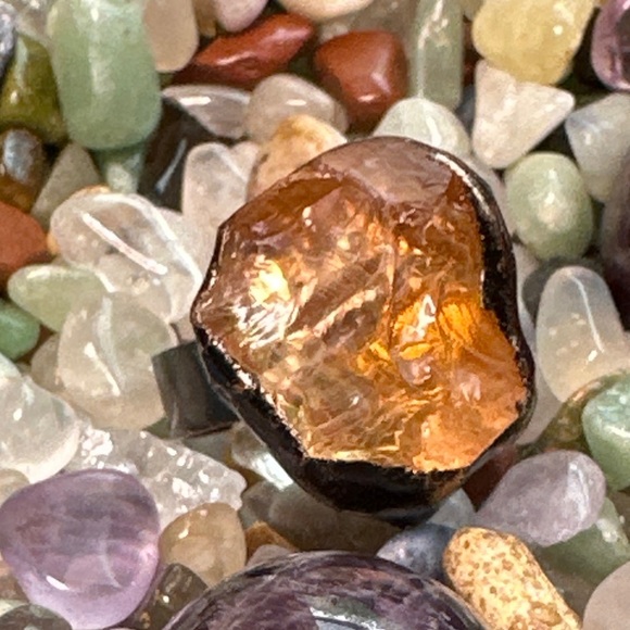 Alquimia Jewelry - Raw Carnelian gunmetal maximalist cuff adjustable ring